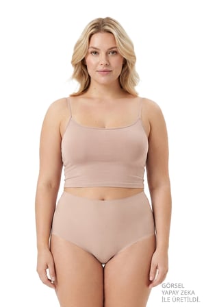 Yüksek Bel Basic Lazer Kesim Büyük Beden Kadın Bikini Külot 6'lı Paket