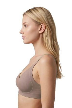 Seamless Bra - Velour | Kahverengi Lazer Kesim Balensiz Üçgen Form Dikişsiz Kadın Sütyen