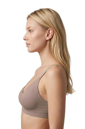 Seamless Bra - Velour | Kahverengi Lazer Kesim Balensiz Üçgen Form Dikişsiz Kadın Sütyen