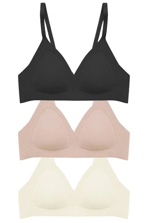 Seamless Bra - Velour | Lazer Kesim Balensiz Üçgen Form Dikişsiz Kadın Sütyen 3'lü Paket-2