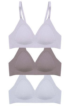 Seamless Bra - Velour | Lazer Kesim Balensiz Üçgen Form Dikişsiz Kadın Sütyen 3'lü Paket