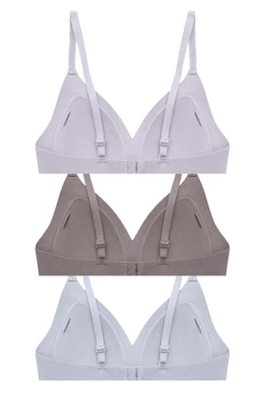 Seamless Bra - Velour | Lazer Kesim Balensiz Üçgen Form Dikişsiz Kadın Sütyen 3'lü Paket