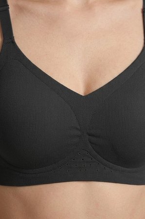 Seamless Bra - Alure | Siyah Lazer Kesim Balensiz Perfore Detaylı Dikişsiz Kadın Sütyen