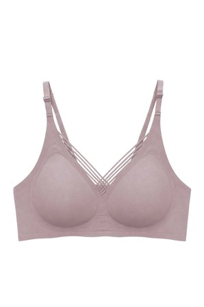 Seamless Bra - Lucent | Kahverengi Lazer Kesim Balensiz Ön Çapraz Şerit Detaylı Kadın Sütyen