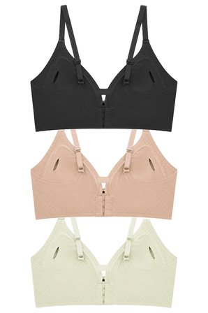 Seamless Bra - Elune | Lazer Kesim Balensiz Dekolte Taş Detaylı Dikişsiz Kadın Sütyen 3'lü Paket-2