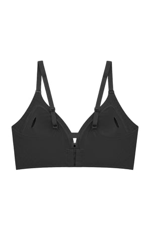 Seamless Bra - Elune | Siyah Lazer Kesim Balensiz Dekolte Taş Detaylı Dikişsiz Kadın Sütyen