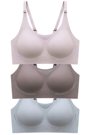Seamless Bra - Avena | Lazer Kesim Balensiz Çizgi Dokulu Tül Detaylı Kadın Sütyen 3'lü Paket
