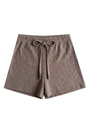 Premium - Tide Collection | Vizon Bağcıklı Bürümcük Dokulu Rahat Kesim Kadın Şort