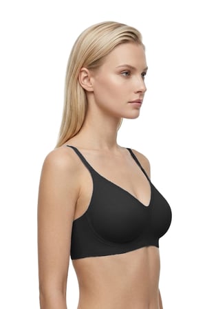 Seamless Bra - Aurea | Siyah Lazer Kesim Dikişsiz Kontur Detaylı Balensiz Kadın Sütyen