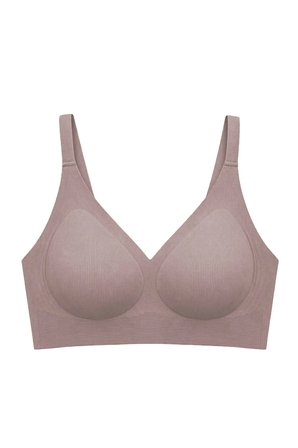 Seamless Bra - Velora | Kahverengi Lazer Kesim Balensiz Rib Dokulu Dikişsiz Kadın Sütyen