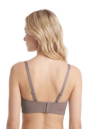 Seamless Bra - Velora | Kahverengi Lazer Kesim Balensiz Rib Dokulu Dikişsiz Kadın Sütyen