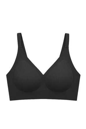 Seamless Bra - Velora | Siyah Lazer Kesim Balensiz Rib Dokulu Dikişsiz Kadın Sütyen