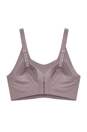 Seamless Bra - Elaris | Kahverengi Lazer Kesim Balensiz Dekolteli Şerit Detay Dikişsiz Kadın Sütyen