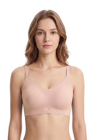 Seamless Bra - Elaris | Ten Lazer Kesim Balensiz Dekolteli Şerit Detay Dikişsiz Kadın Sütyen