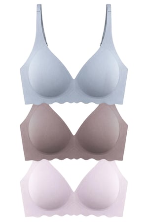 Seamless Bra - Lumera | Lazer Kesim Balensiz Rib Dokulu Dalga Kesim Dikişsiz Kadın Sütyen 3'lü Paket