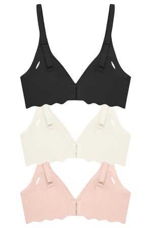 Seamless Bra - Lumera|Lazer Kesim Balensiz Rib Dokulu Dalga Kesim Dikişsiz Kadın Sütyen 3'lü Paket-2
