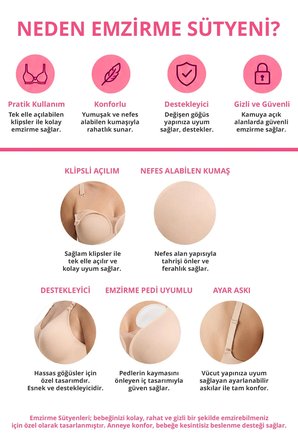 Seamless Bra - Nuvia |Ten Lazer Kesim Klipsli Önden Açılabilir Rib Dokulu Dikişsiz Emzirme Sütyeni