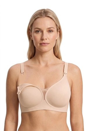 Seamless Bra - Nuvia |Ten Lazer Kesim Klipsli Önden Açılabilir Rib Dokulu Dikişsiz Emzirme Sütyeni
