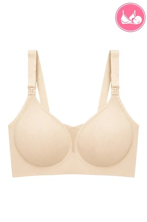 Seamless Bra - Nuvia |Ten Lazer Kesim Klipsli Önden Açılabilir Rib Dokulu Dikişsiz Emzirme Sütyeni