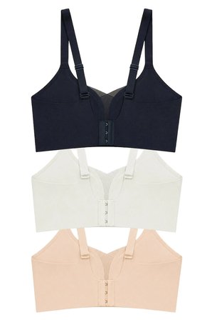 Seamless Bra - Nuvia | Lazer Kesim Klipsli Önden Açılabilir Dikişsiz Emzirme Sütyeni 3'lü Paket