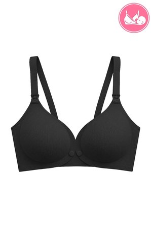 Seamless Bra - Mavelle | Siyah Lazer Kesim Klipsli ve Çıtçıtlı Önü Açılabilir Emzirme Sütyeni