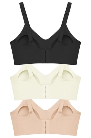 Seamless Bra - Mavelle | Lazer Kesim Klipsli ve Çıtçıtlı Önü Açılabilir Emzirme Sütyeni 3'lü Paket