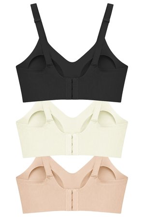 Seamless Bra - Mavelle | Lazer Kesim Klipsli ve Çıtçıtlı Önü Açılabilir Emzirme Sütyeni 3'lü Paket