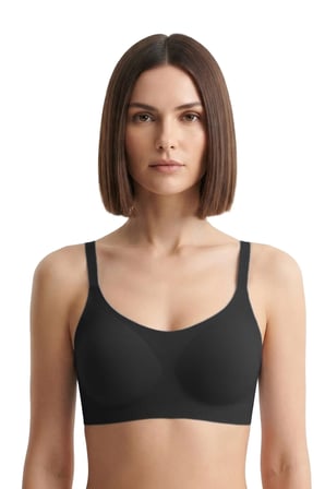 Seamless Bra - Solena | Siyah Lazer Kesim Dikişsiz Balensiz Toparlayıcı Kadın Sütyen