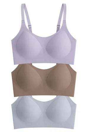 Seamless Bra - Solena | Lazer Kesim Dikişsiz Balensiz Toparlayıcı Kadın Sütyen 3'lü Paket