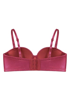 Seamless Bra - Maris | Vişne Micro Balenli Parlak Straplez Kadın Sütyen
