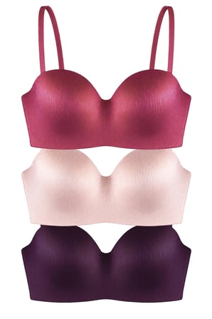 Seamless Bra - Maris | Micro Balenli Parlak Straplez Kadın Sütyen 3'lü Paket-2