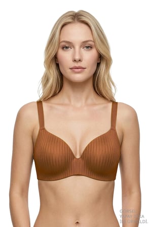 Seamless Bra - Rivelle | Mikro Çizgi Desenli Balensiz Günlük Kadın Sütyen 3'lü Paket