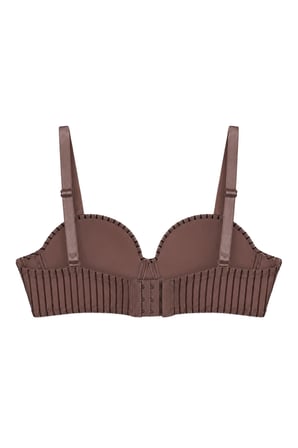 Seamless Bra - Striva | Kahverengi Mikro Çizgi Desenli Balenli Toparlayıcı Kadın Sütyen