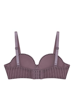 Seamless Bra - Striva | Mürdüm Mikro Çizgi Desenli Balenli Toparlayıcı Kadın Sütyen