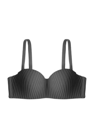 Seamless Bra - Striva | Siyah Mikro Çizgi Desenli Balenli Toparlayıcı Kadın Sütyen