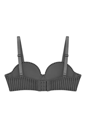 Seamless Bra - Striva | Siyah Mikro Çizgi Desenli Balenli Toparlayıcı Kadın Sütyen