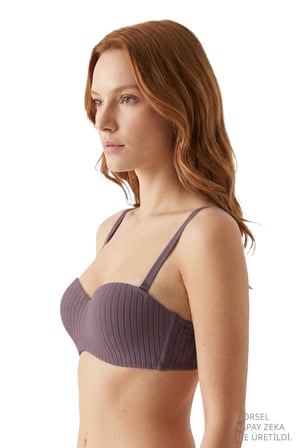 Seamless Bra - Striva | Mikro Çizgi Desenli Balenli Toparlayıcı Kadın Sütyen 3'lü Paket