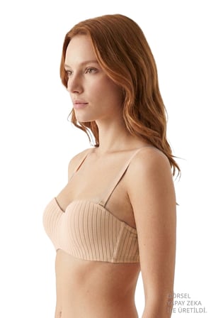 Seamless Bra - Striva | Mikro Çizgi Desenli Balenli Toparlayıcı Kadın Sütyen 3'lü Paket-2
