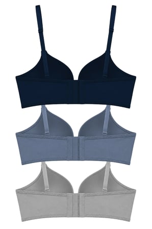 Seamless Bra - Renoa | Rib Dokulu Balensiz Doğal Form Straplez Kadın Sütyen 3'lü Paket