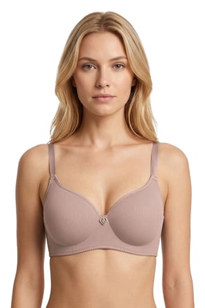 Seamless Bra - Renoa | Rib Dokulu Balensiz Doğal Form Straplez Kadın Sütyen 3'lü Paket-3