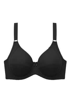 Bra - Novia | Siyah Büyük Beden Micro Balenli Minimizer Ayarlanabilir Askılı Kadın Sütyen