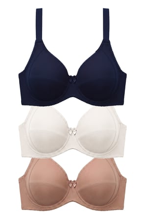 Bra - Novia | Büyük Beden Micro Balenli Minimizer Ayarlanabilir Askılı Kadın Sütyen 3'lü Paket