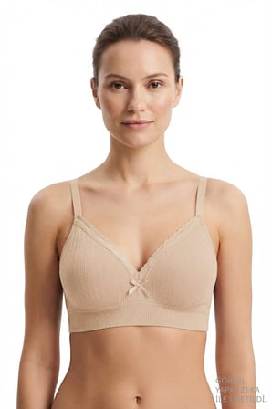 Bra - Sorel | Ten Büyük Beden Bambu Balensiz Minimizer Dantel Detaylı Kadın Sütyen