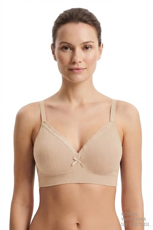 Bra - Sorel | Ten Büyük Beden Bambu Balensiz Minimizer Dantel Detaylı Kadın Sütyen