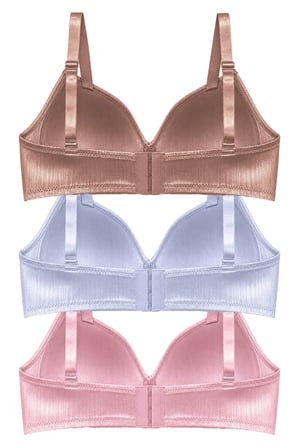 Bra - Elvia | Büyük Beden Parlak Balensiz Straplez Minimizer Kadın Sütyen 3'lü Paket