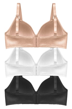 Bra - Elvia | Büyük Beden Parlak Balensiz Straplez Minimizer Kadın Sütyen 3'lü Paket-2