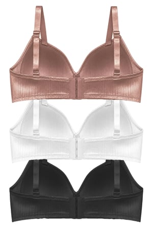 Bra - Elvia | Büyük Beden Parlak Balensiz Straplez Minimizer Kadın Sütyen 3'lü Paket-3