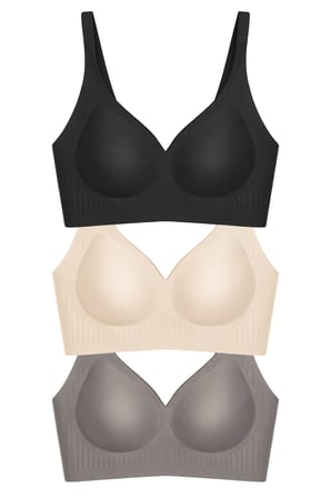 Seamless Bra - Slight | Lazer Kesim Dikişsiz Dilim Detaylı Balensiz Kadın Sütyen 3'lü Paket-3