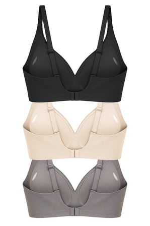 Seamless Bra - Slight | Lazer Kesim Dikişsiz Dilim Detaylı Balensiz Kadın Sütyen 3'lü Paket-3