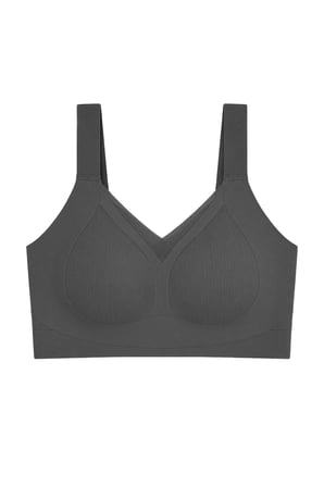 Seamless Bra - Elvora | Siyah Lazer Kesim Rib Dokulu Tül Detaylı Balensiz Kadın Sütyen